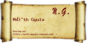 Móth Gyula névjegykártya